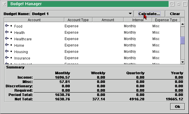 Moneydance Budget Manager