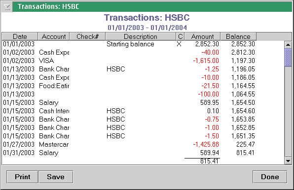 Moneydance Report